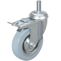 Колесо аппаратное поворотное SCtgb 42 100 мм с болтом и тормозом (F)