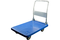 Тележка для склада платформенная пластиковая 170 кг TOR PH170P (720х460) со складной ручкой (резина 100 мм)	